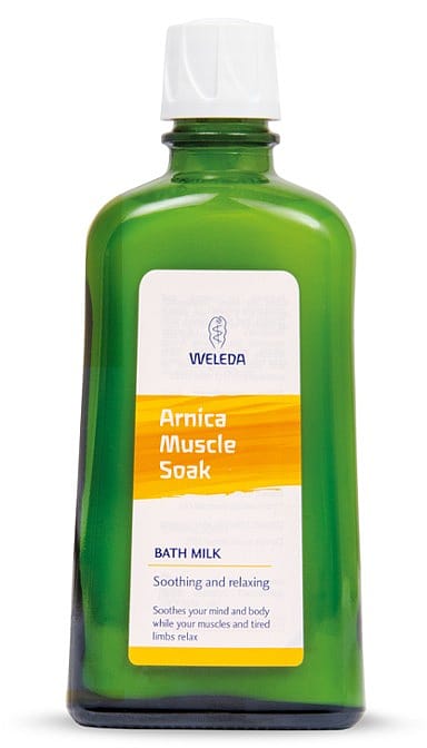 Arnica Mucle Soak bottle.