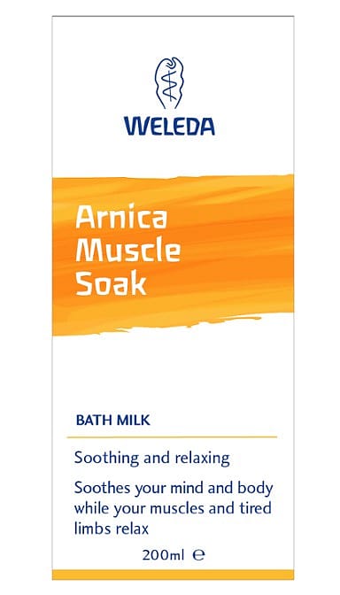 200ml Packaging Arnica Muscle Soak Box front.